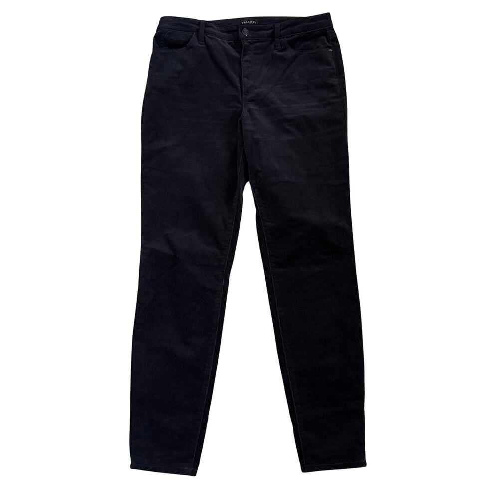 Talbots Corduroy Pants Womens Size 8 Jeggings Black Classic Skinny Tapered